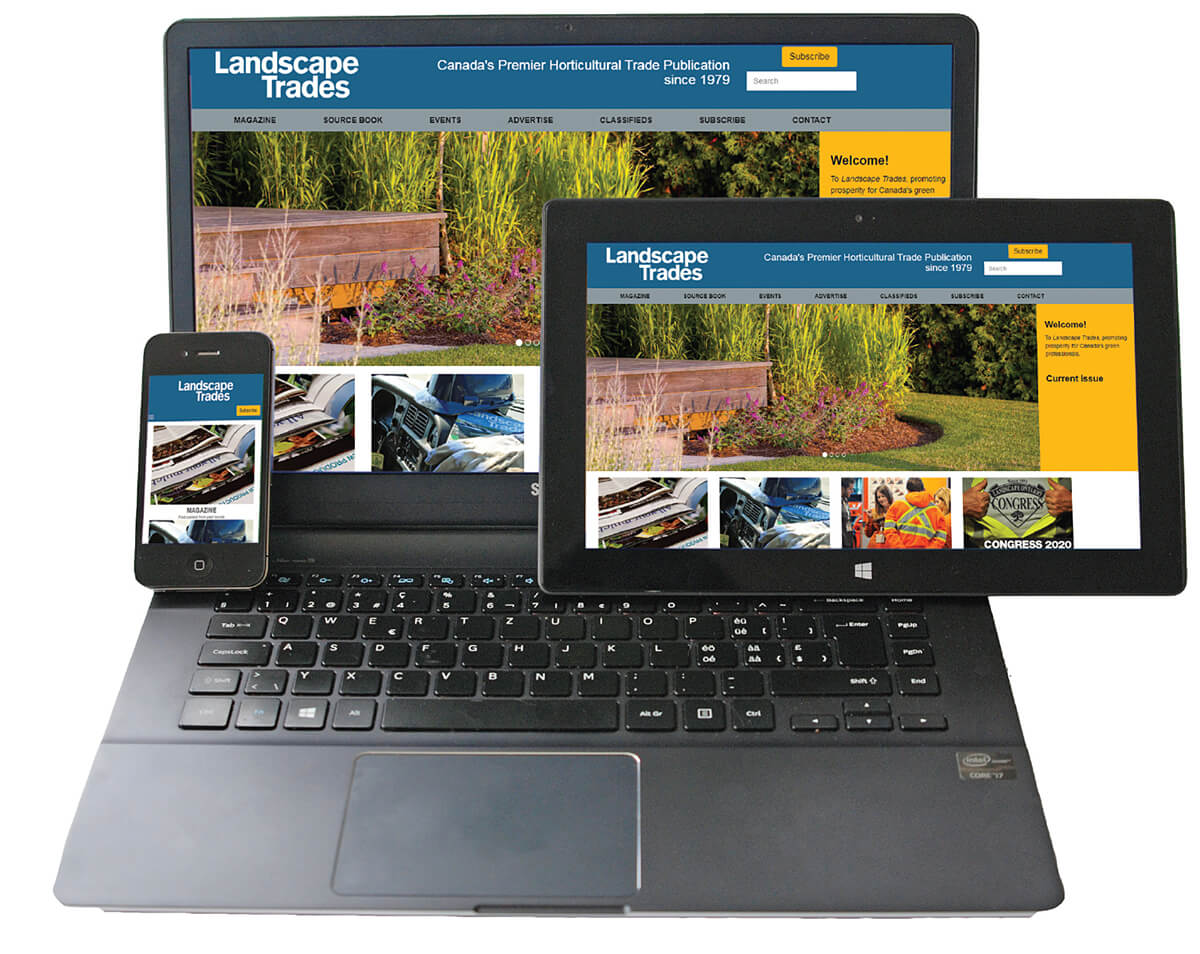 multiple devices showing landscapetrades.com website